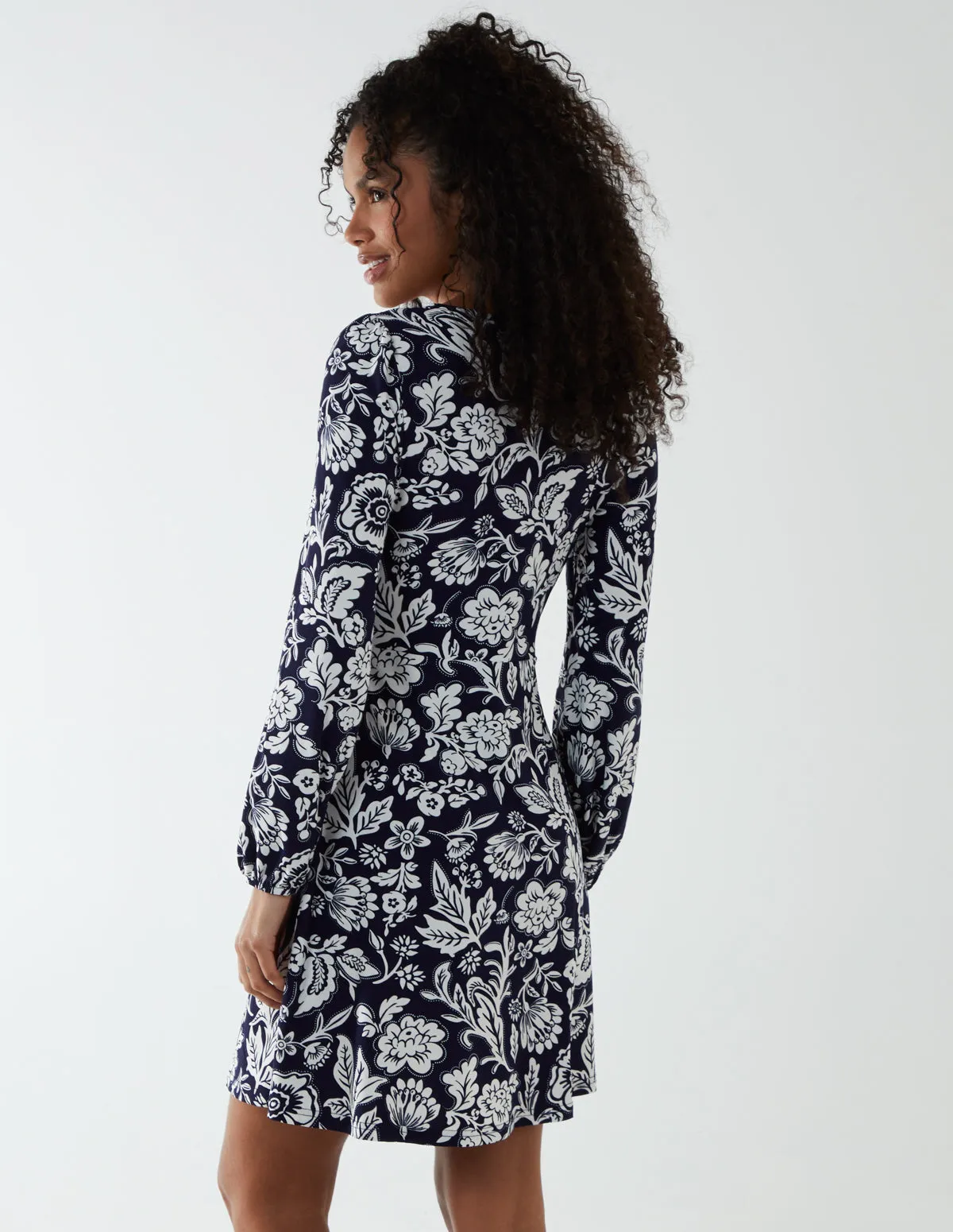 Neck Shirred Mini Tiered Dress sold by Blue Vanilla product image thumbnail 5