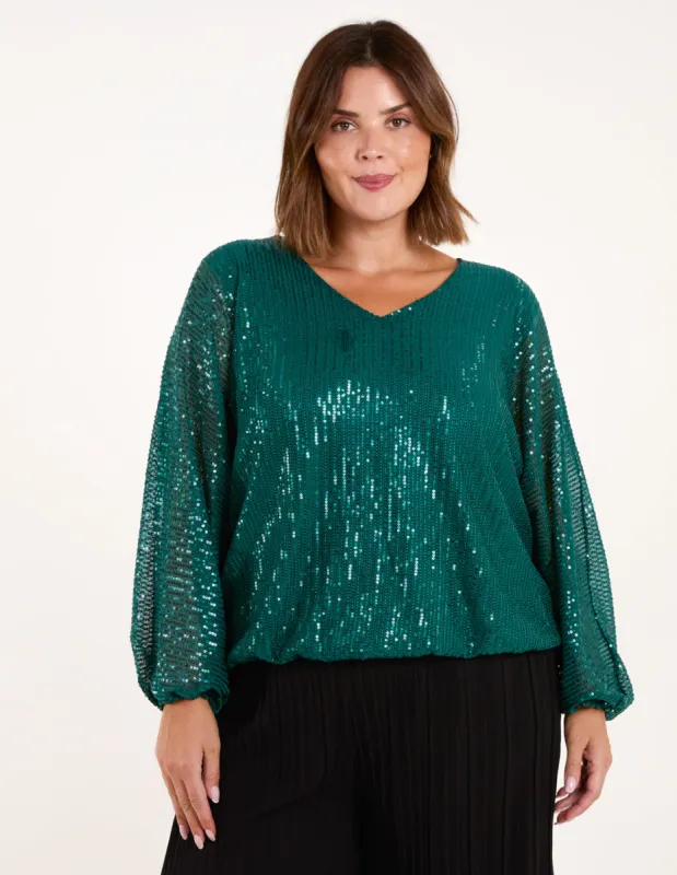 Curve Sequin Batwing Blouse sold by Blue Vanilla