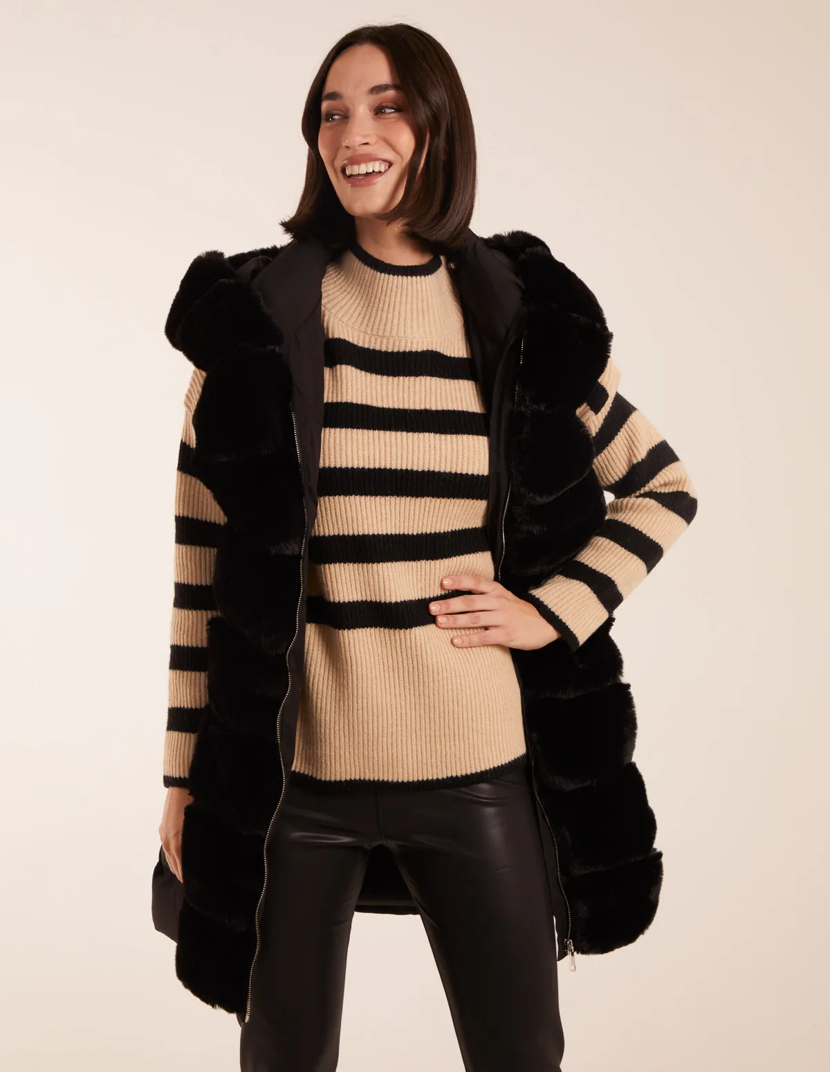 Faux Fur Detail Gilet sold by Blue Vanilla product image thumbnail 3