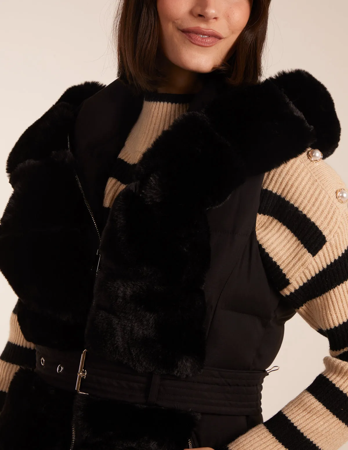 Faux Fur Detail Gilet sold by Blue Vanilla product image thumbnail 2