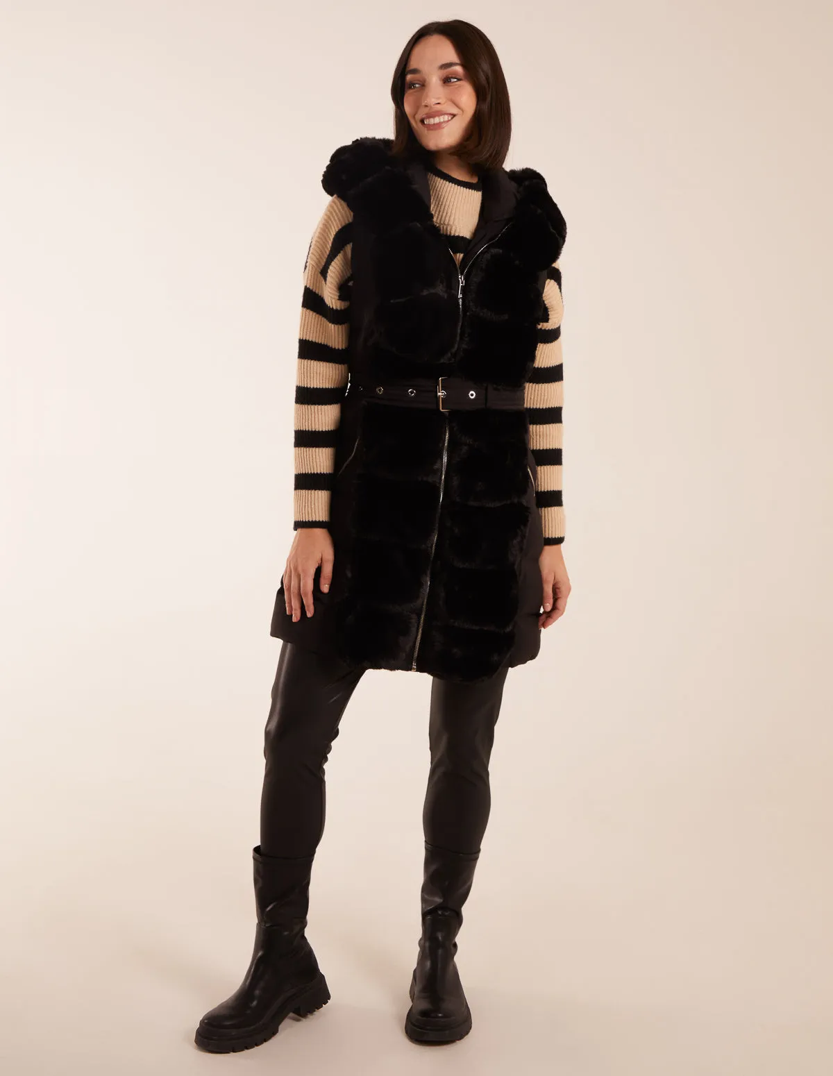 Faux Fur Detail Gilet sold by Blue Vanilla