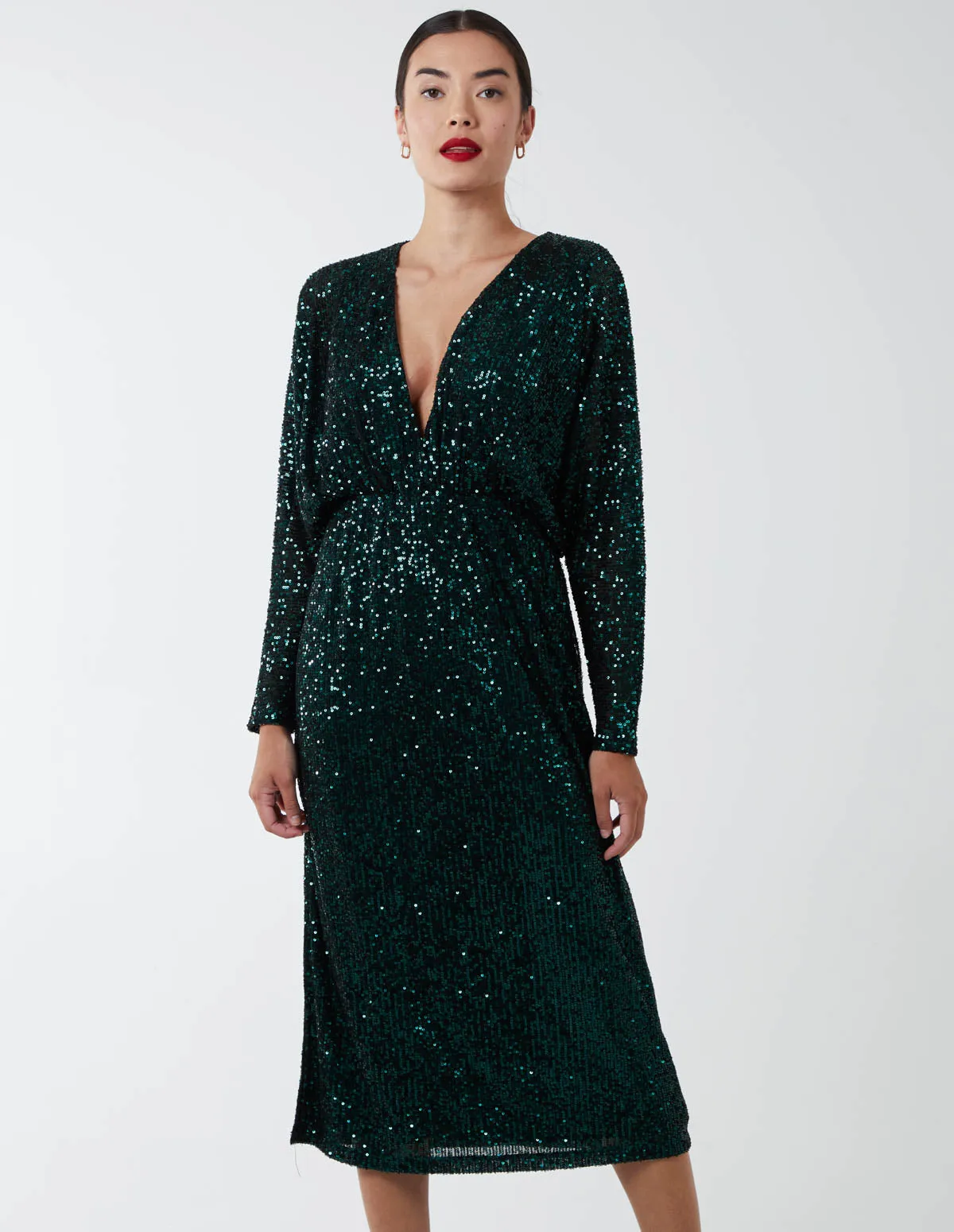 Plunge Batwing Midi Dress sold by Blue Vanilla product image thumbnail 3