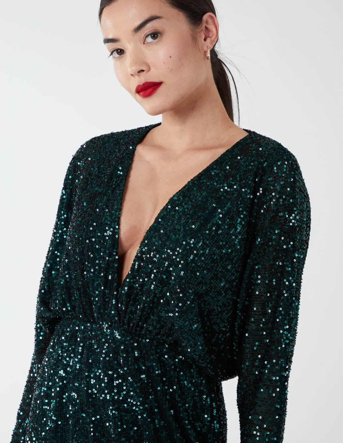 Plunge Batwing Midi Dress sold by Blue Vanilla product image thumbnail 2