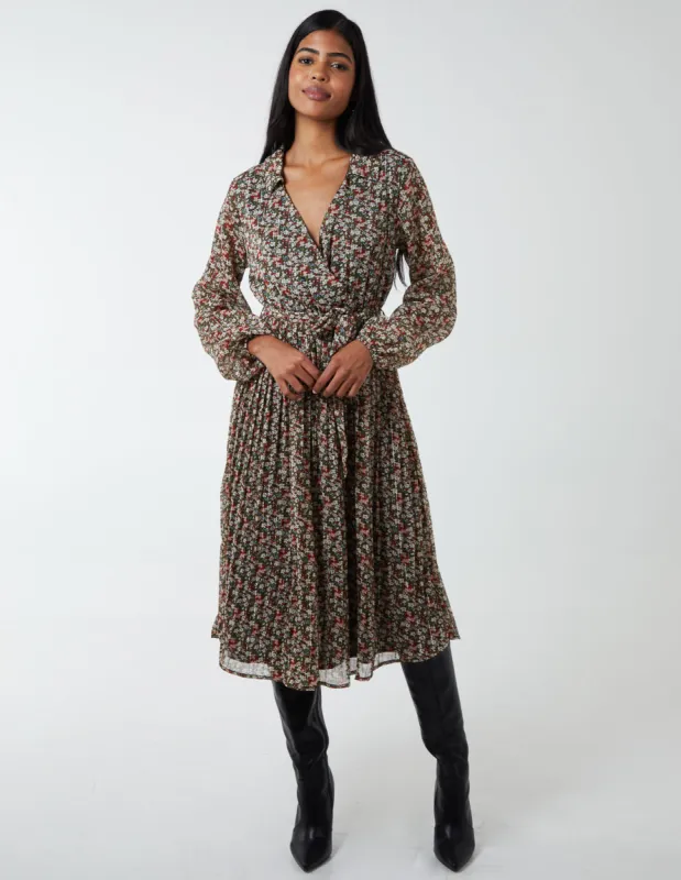 Pleated Hem Blouson Shirt Dress sold by Blue Vanilla