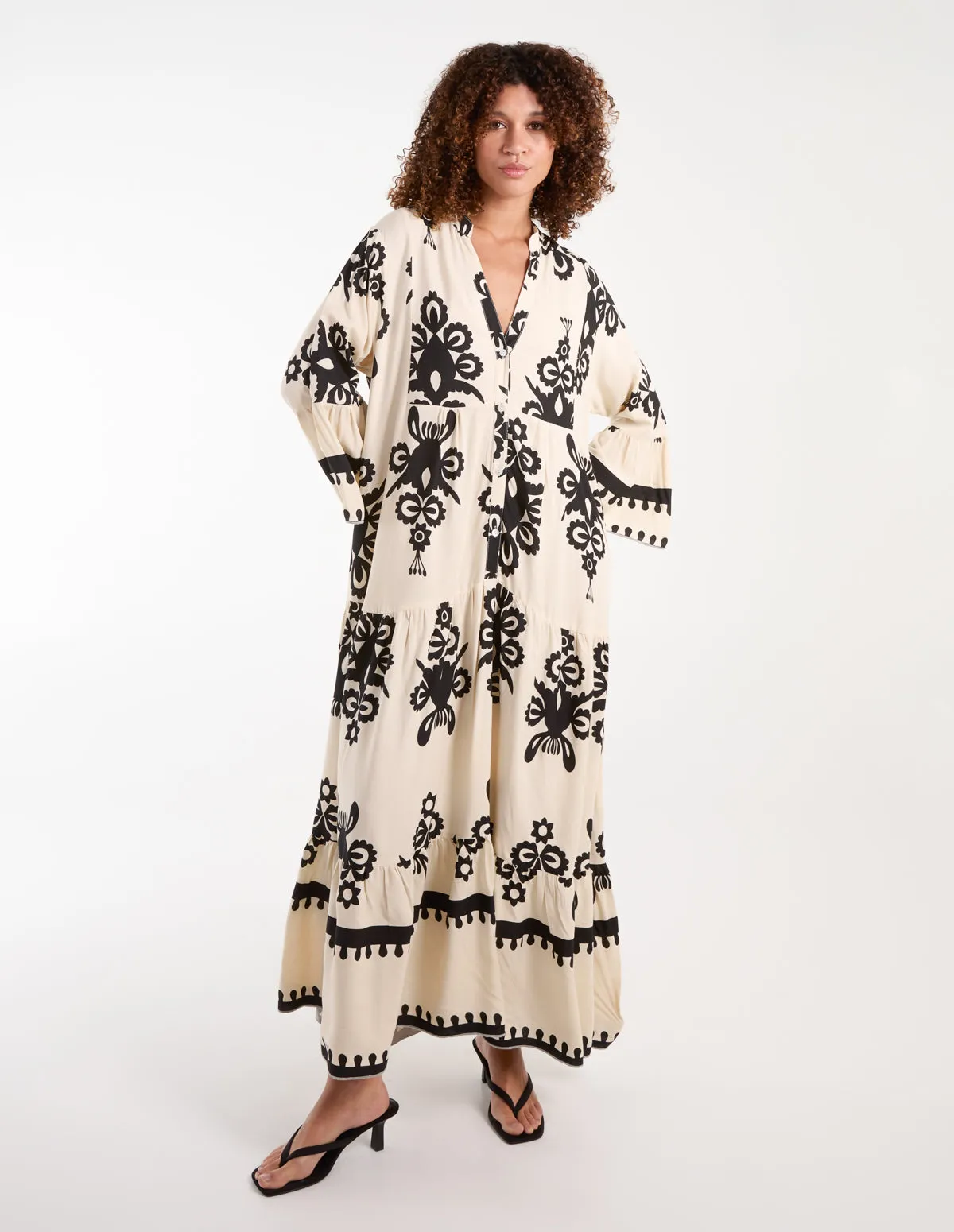 V Front Smock Maxi Dress sold by Blue Vanilla product image thumbnail 3