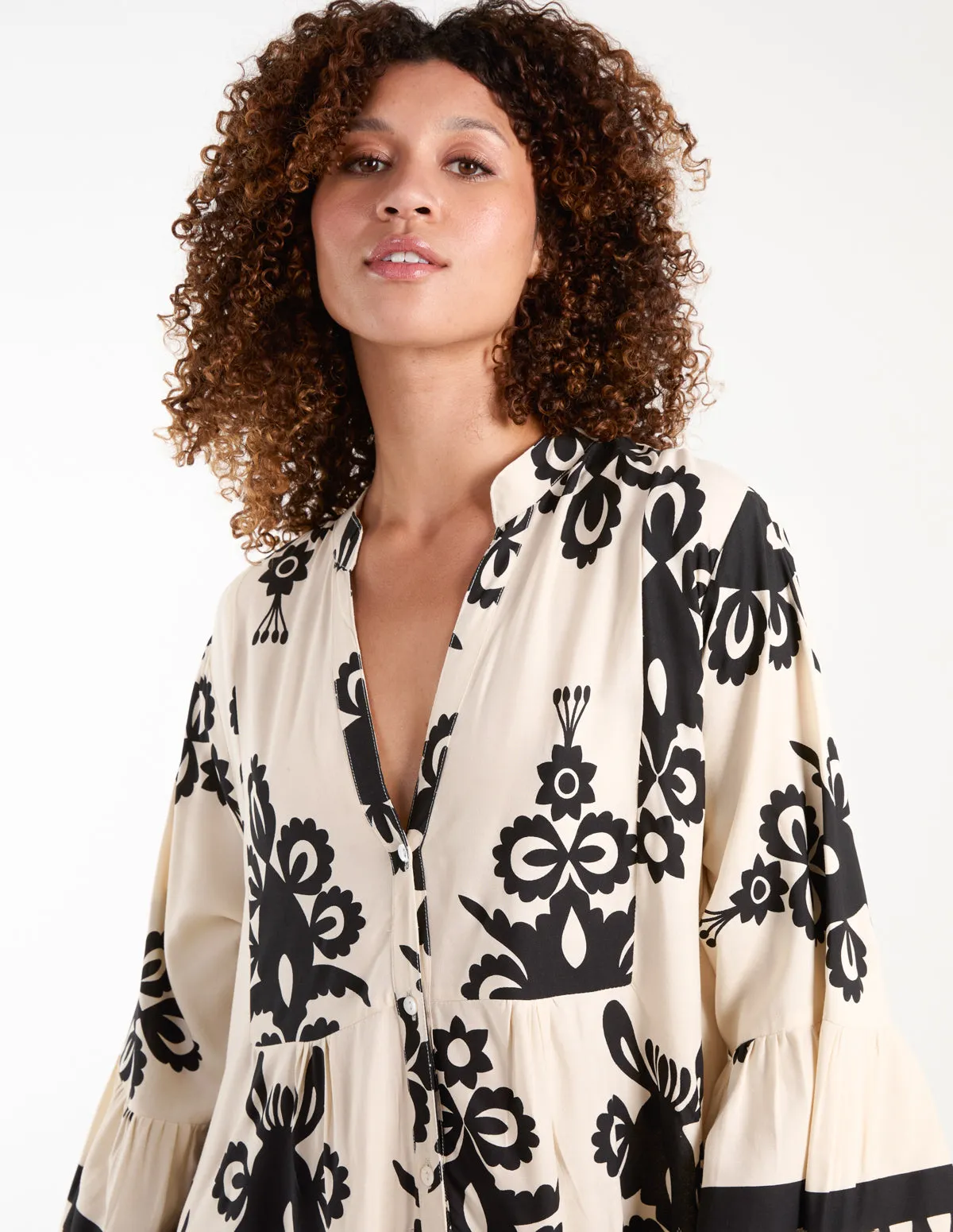 V Front Smock Maxi Dress sold by Blue Vanilla product image thumbnail 2