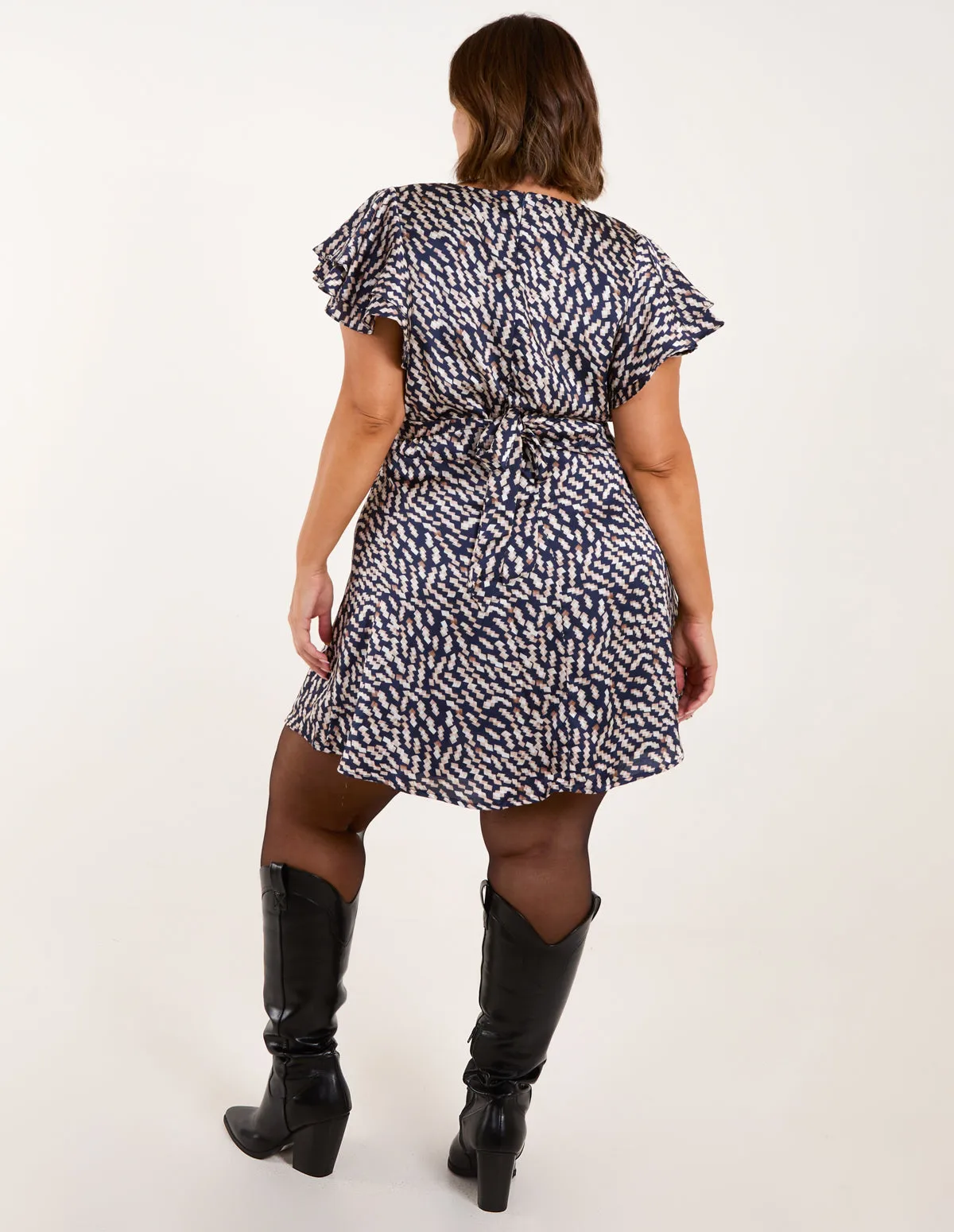 Curve Wrap Ruffle Mini Dress sold by Blue Vanilla product image thumbnail 4