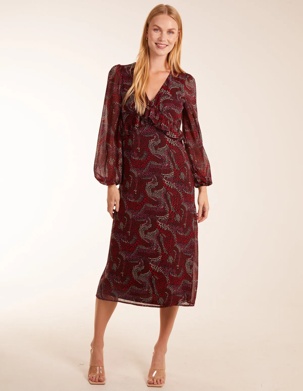 Frill Seam V Neck Midi Dress sold by Blue Vanilla product image thumbnail 2