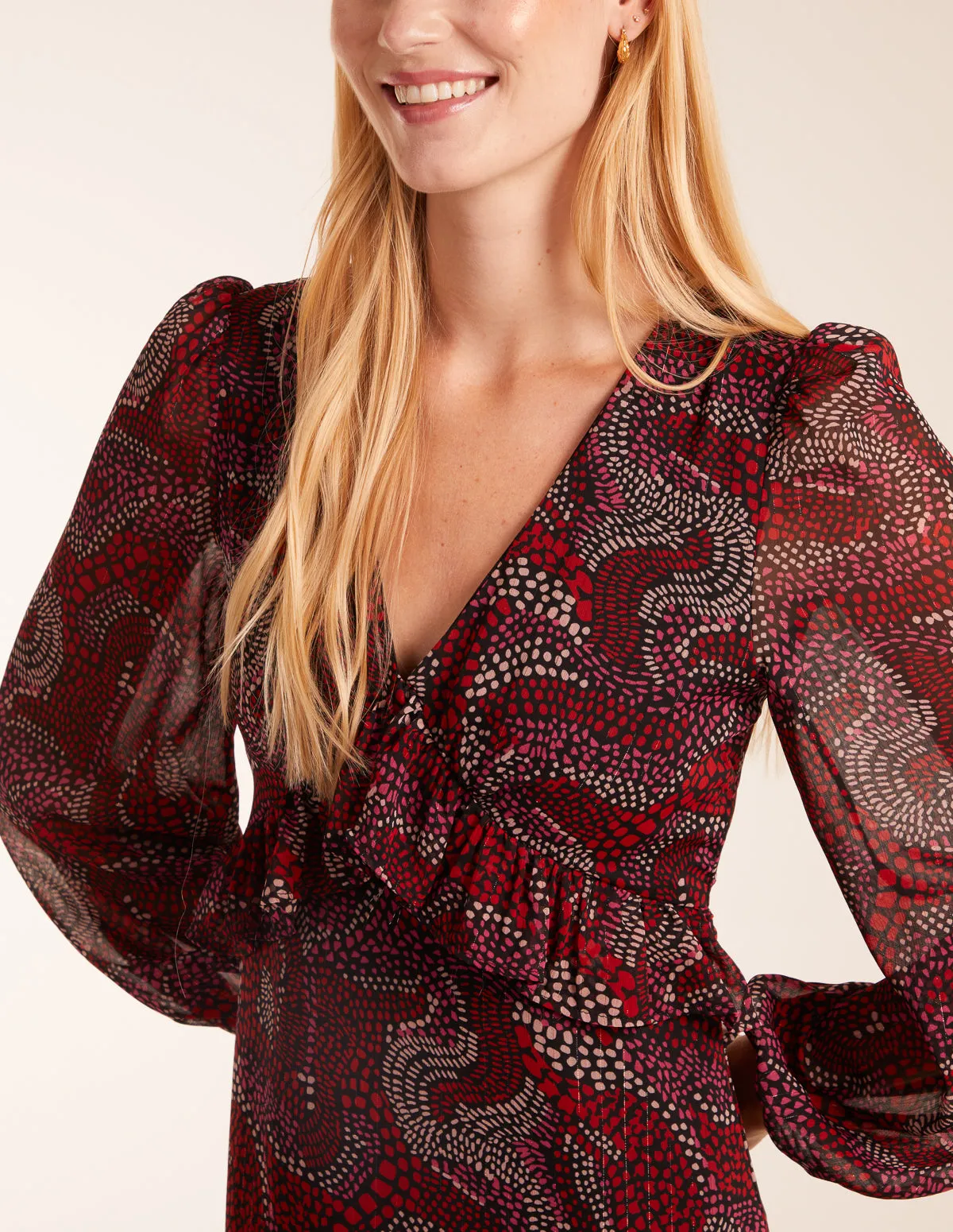 Frill Seam V Neck Midi Dress sold by Blue Vanilla product image thumbnail 3