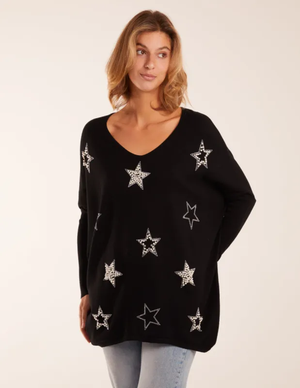 Diamante Pearl Star Jumper sold by Blue Vanilla