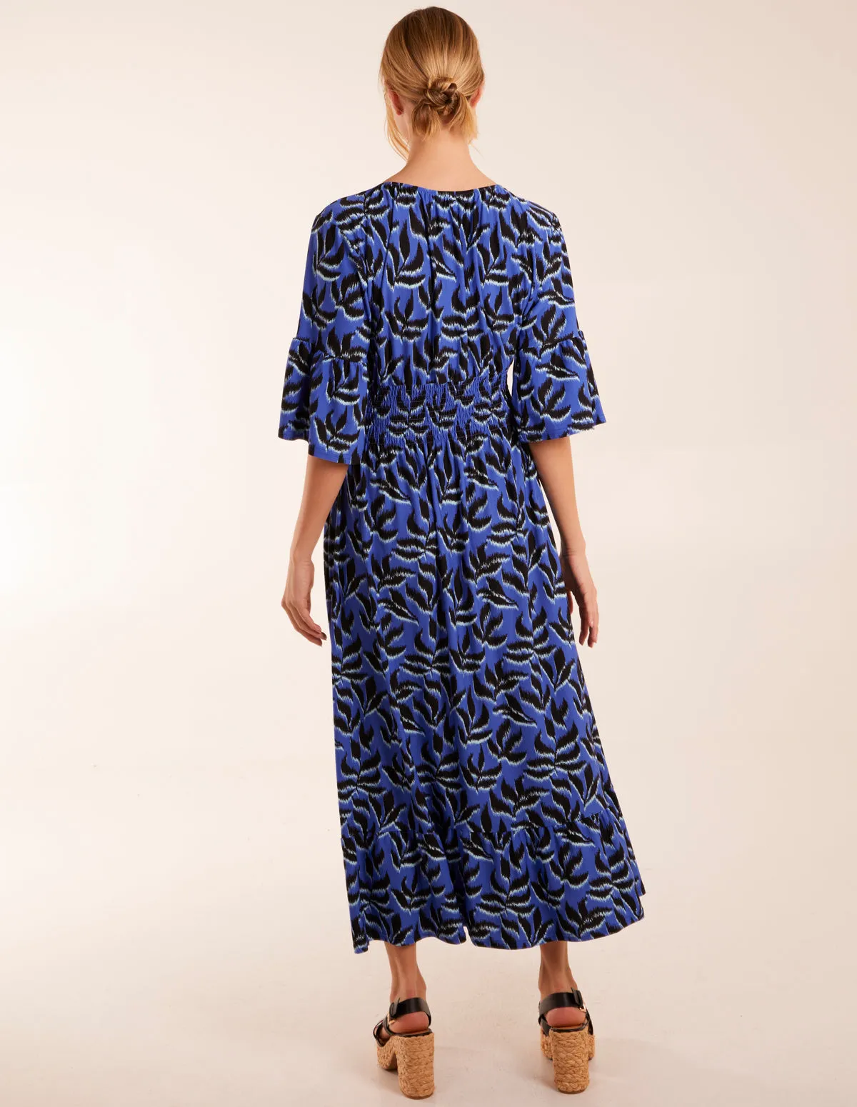 Elasticated Neck Shirred Waist Midi Dress sold by Blue Vanilla product image thumbnail 4