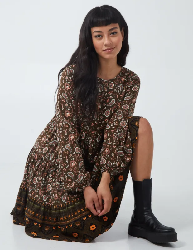 Paisley Long Sleeve Smock Dress sold by Blue Vanilla