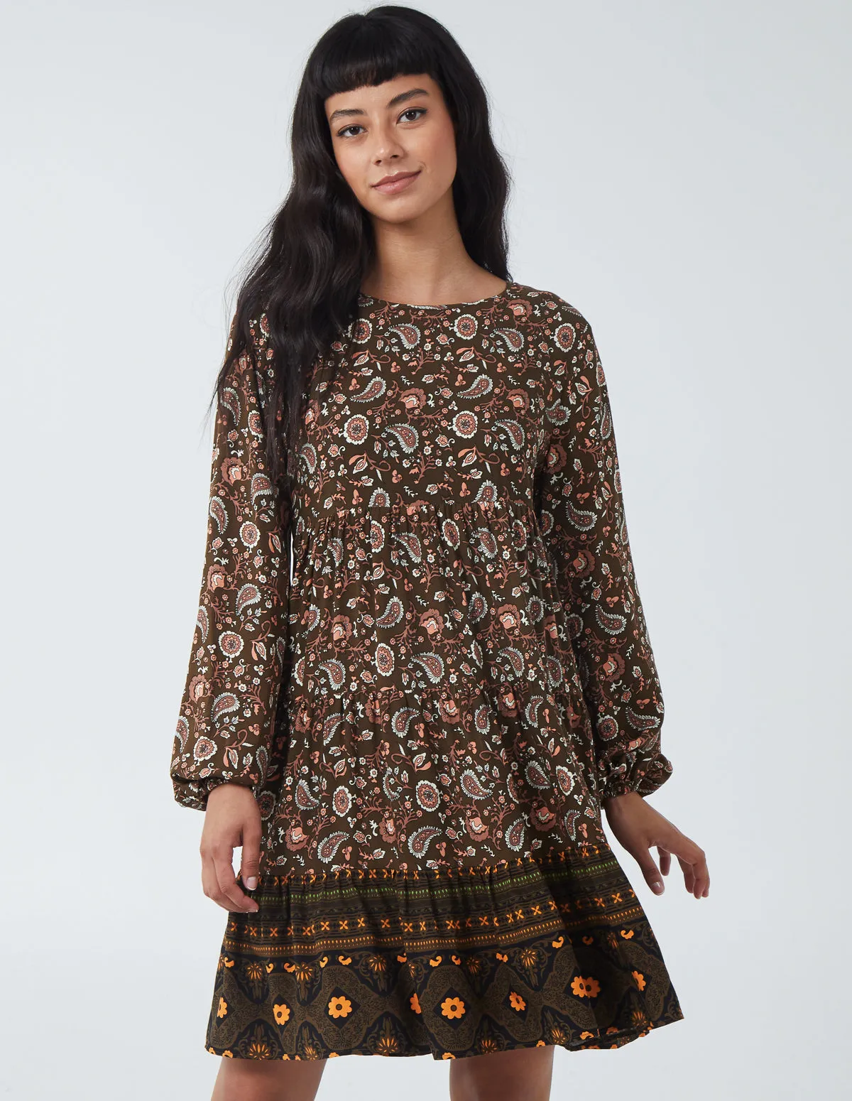 Paisley Long Sleeve Smock Dress sold by Blue Vanilla product image thumbnail 2
