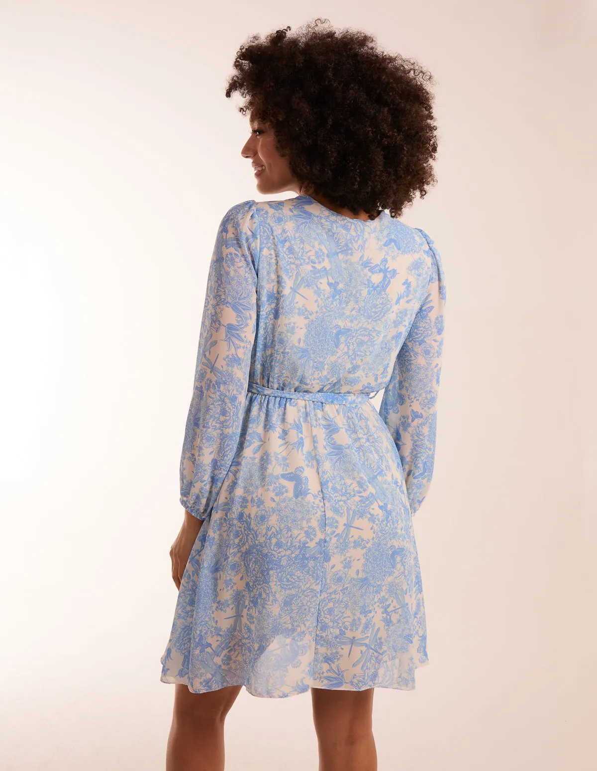 Butterfly Floral Wrap Dress sold by Blue Vanilla product image thumbnail 4