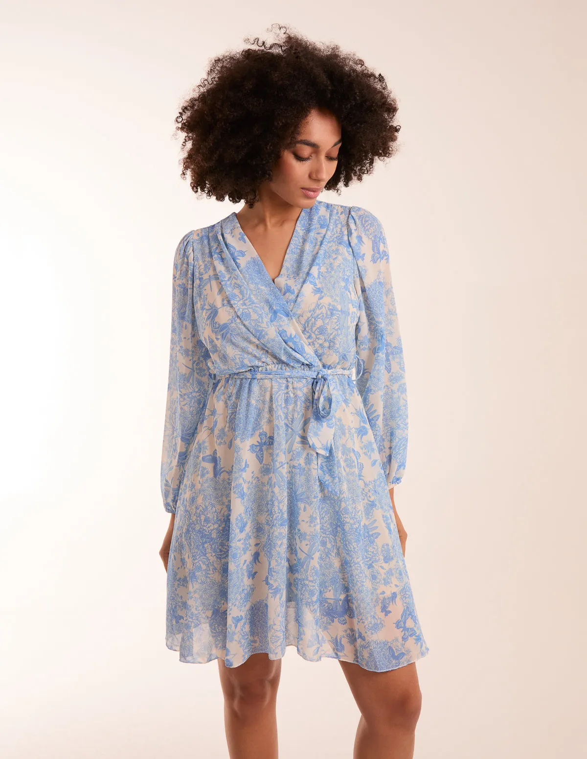 Butterfly Floral Wrap Dress sold by Blue Vanilla product image thumbnail 3