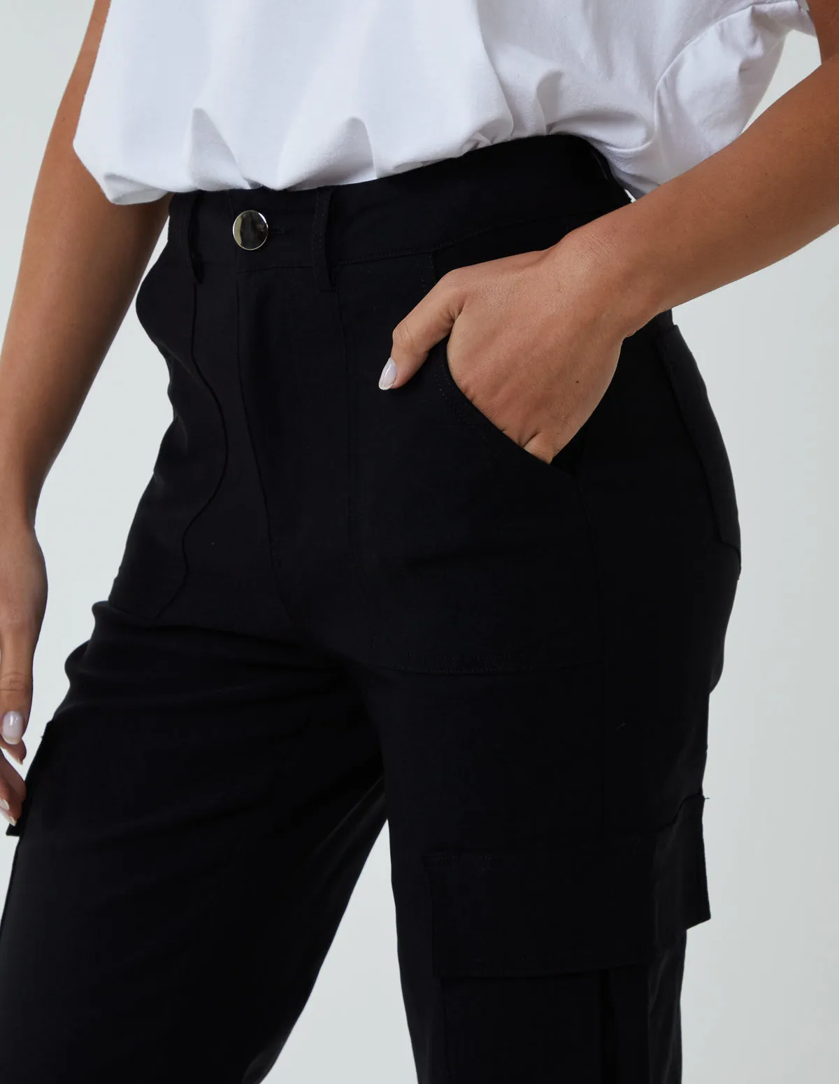 Straight Leg Pocket Detail Cargo Jeans sold by Blue Vanilla product image thumbnail 2