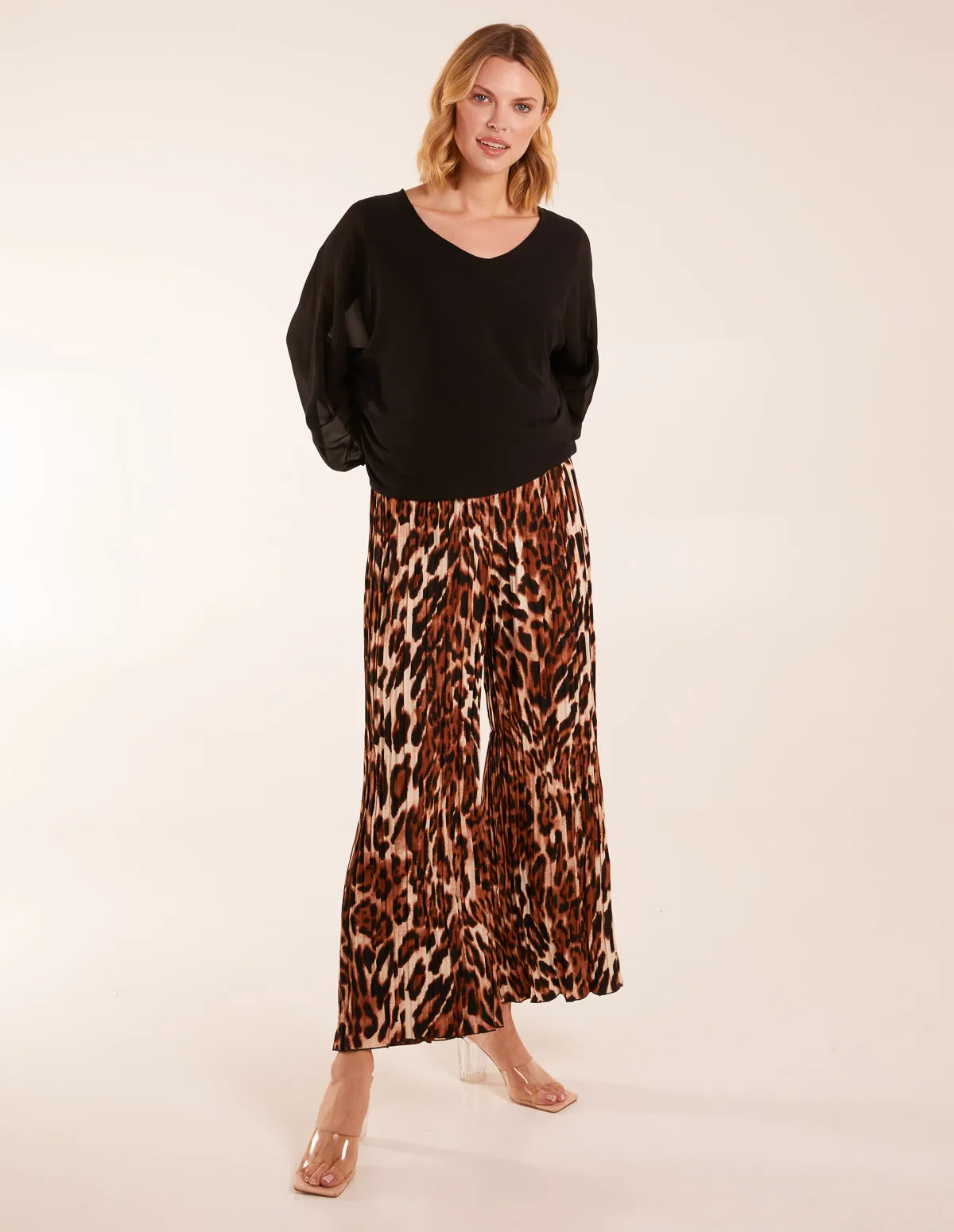 Abstract Cheetah Pleated Trousers sold by Blue Vanilla
