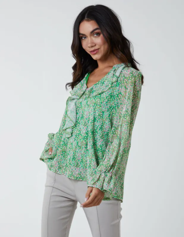 Chiffon Frill Blouse sold by Blue Vanilla