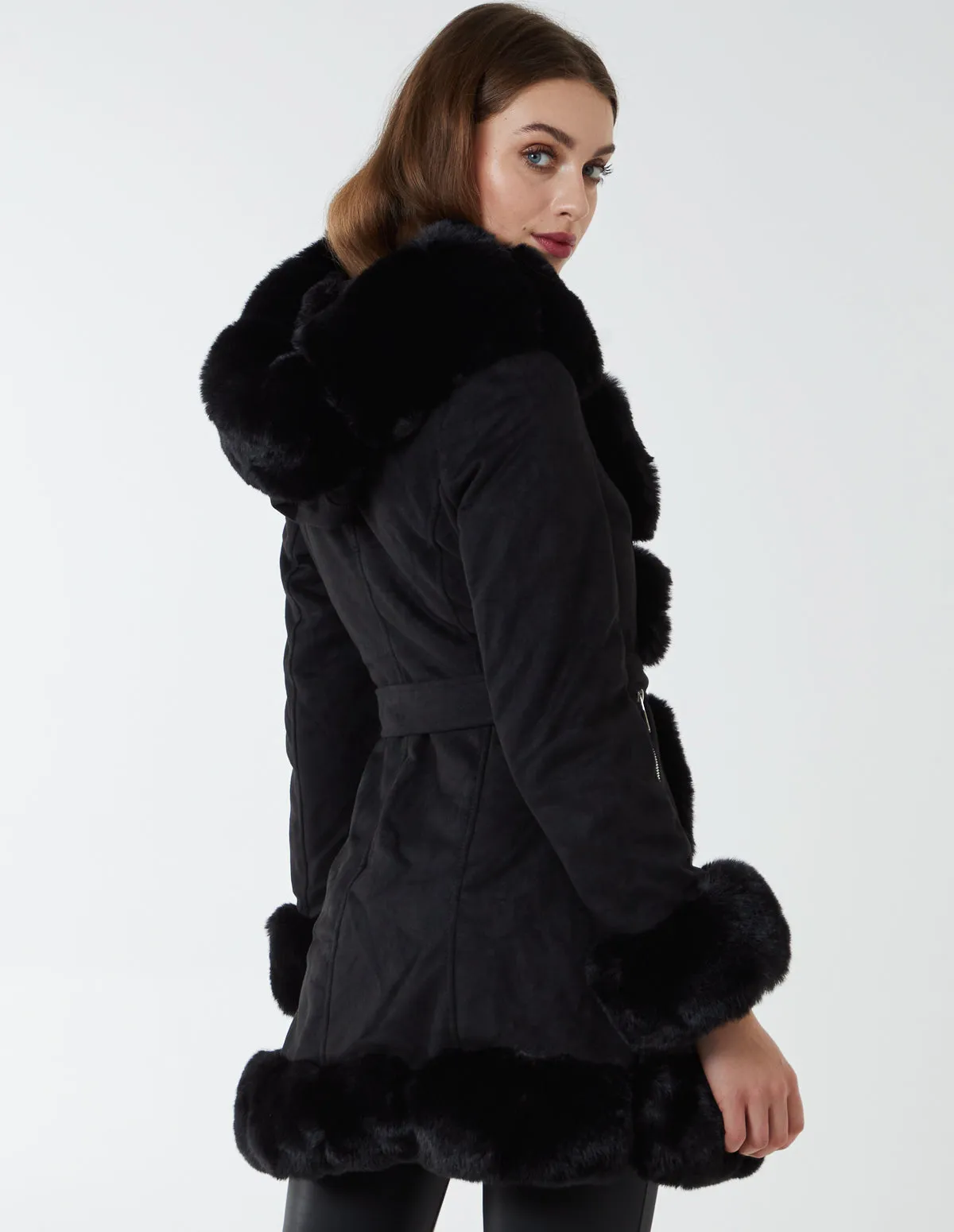 Pelted Faux Fur Belted Jacket sold by Blue Vanilla product image thumbnail 5