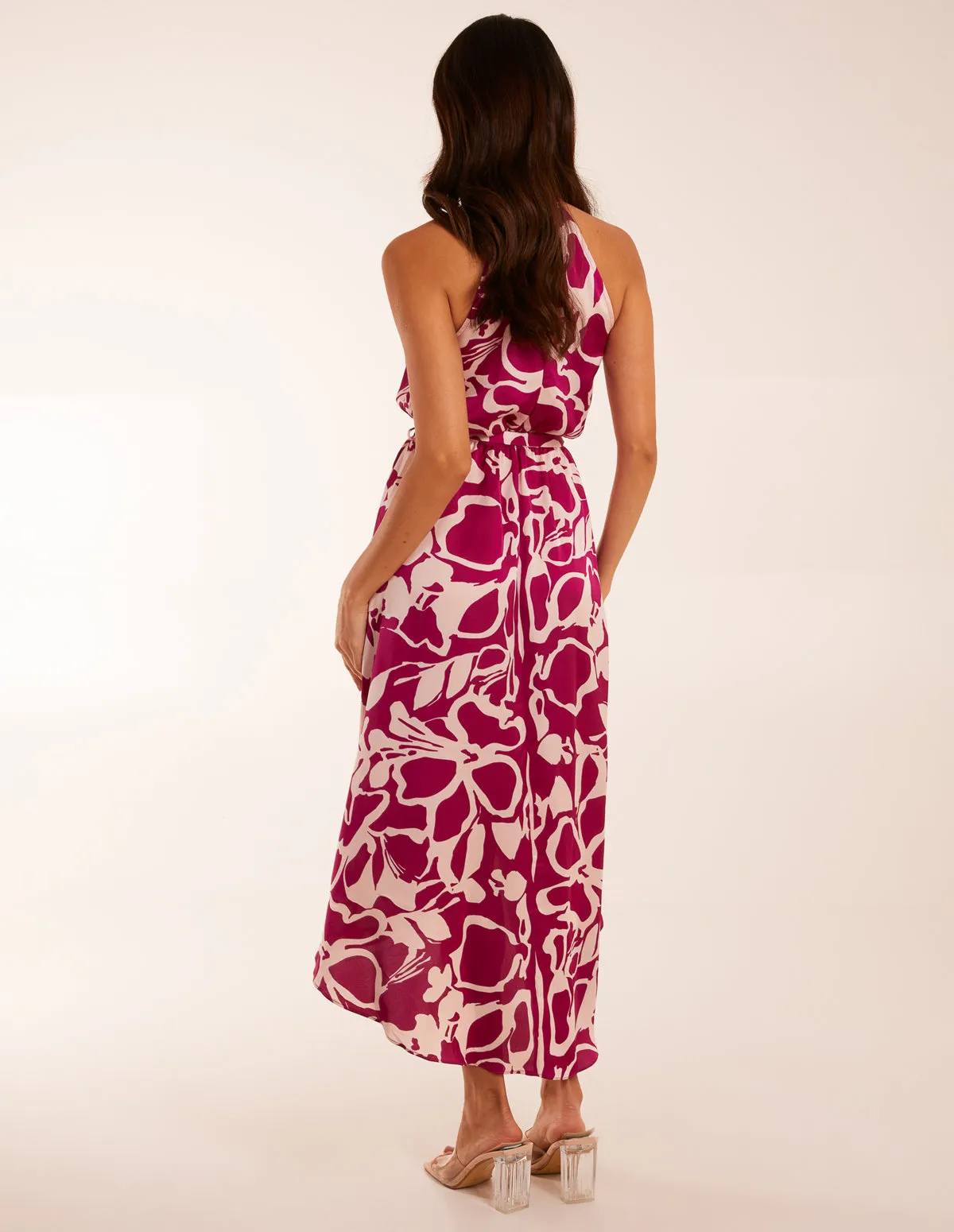 Abstract Print Halter Neck Midi Wrap Dress sold by Blue Vanilla product image thumbnail 5