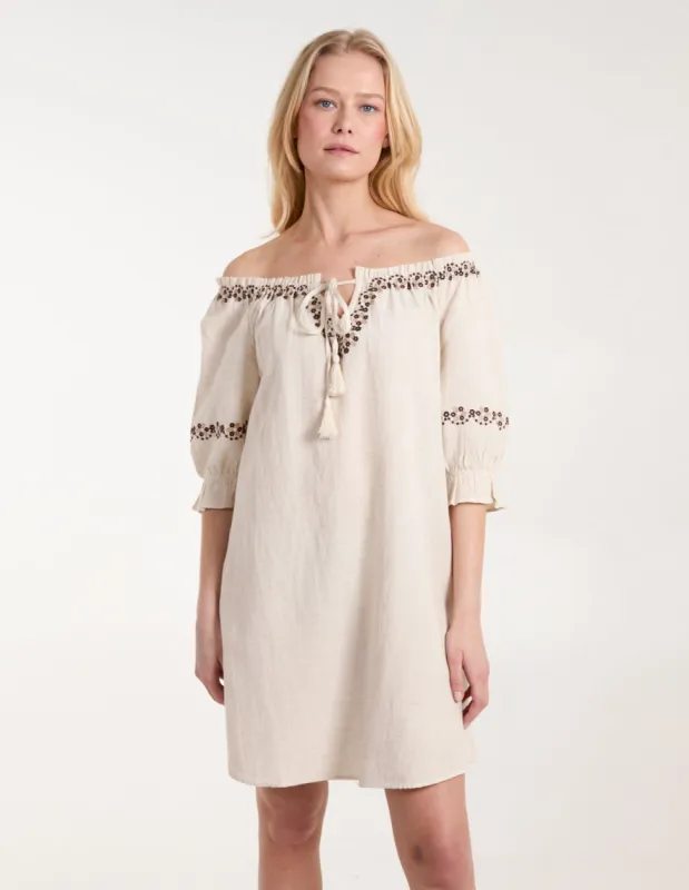 Sleeve Embroidered Tunic Dress sold by Blue Vanilla
