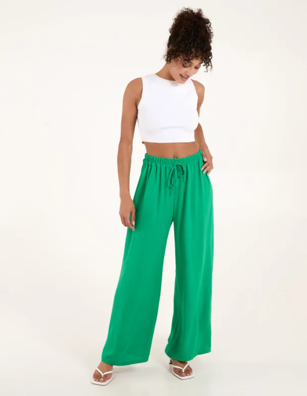 Drawstring Wide Leg Trousers sold by Blue Vanilla