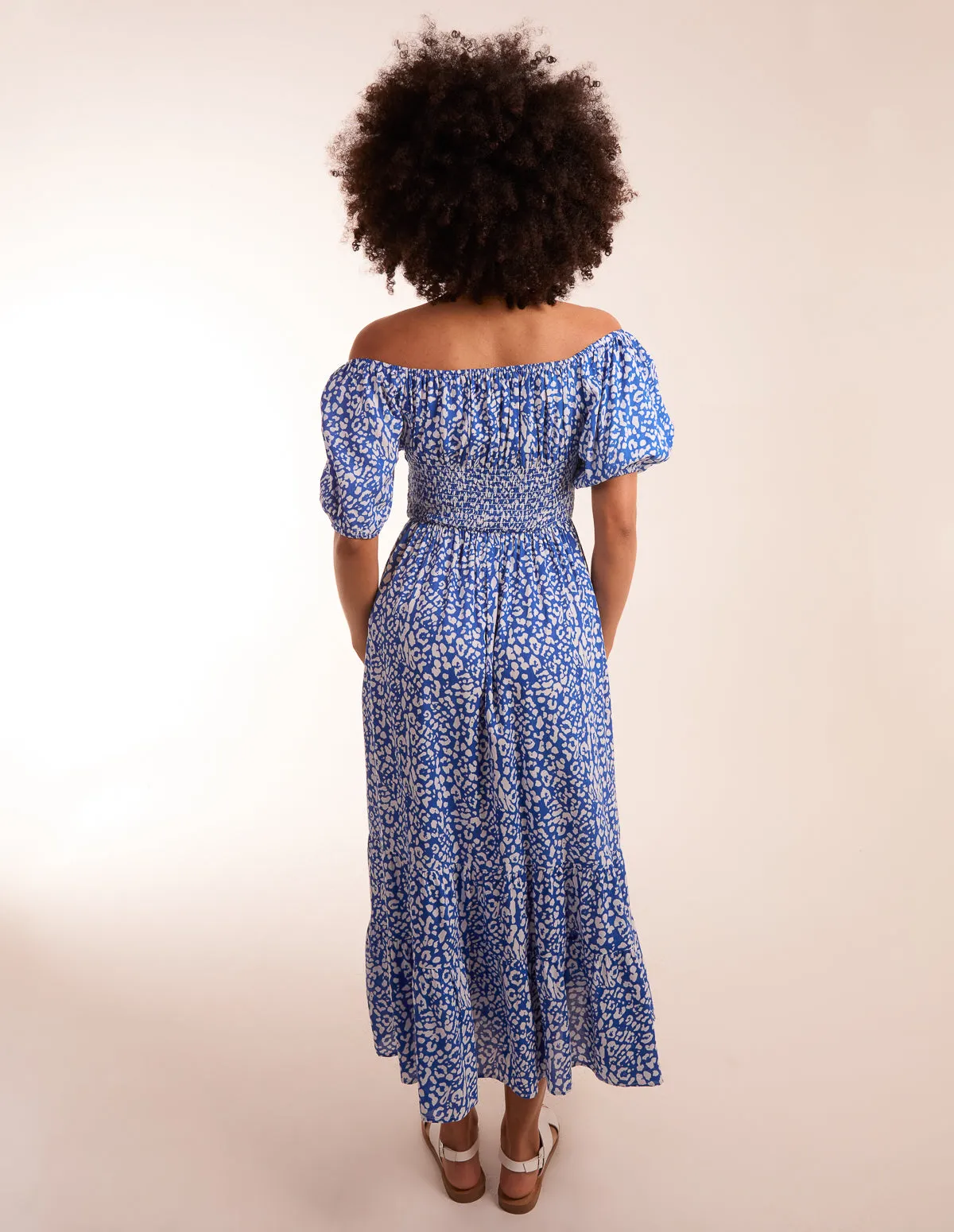 Tie Front Shirred Waist Midi Dress sold by Blue Vanilla product image thumbnail 4