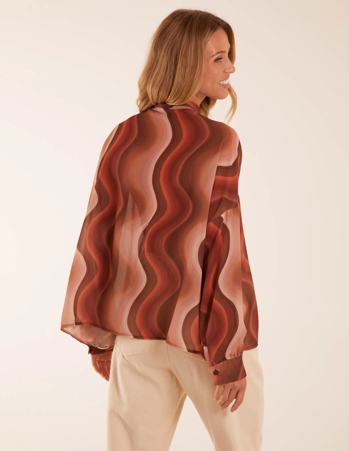 Chiffon Swirl Print Blouse sold by Blue Vanilla product image thumbnail 4