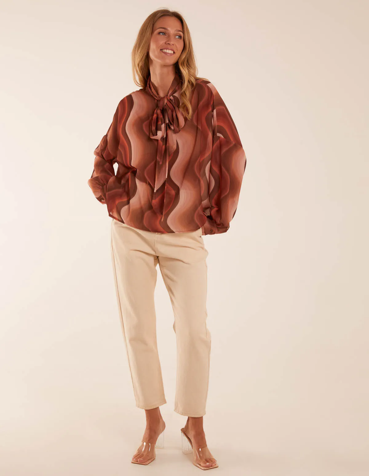 Chiffon Swirl Print Blouse sold by Blue Vanilla product image thumbnail 2