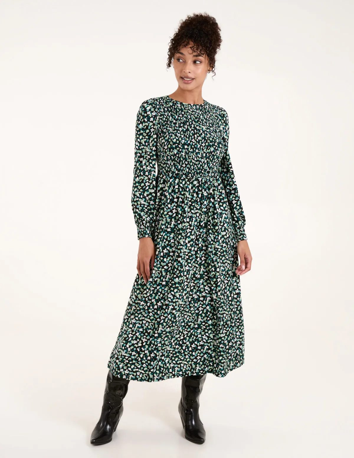 Smock Front Midi Dress sold by Blue Vanilla