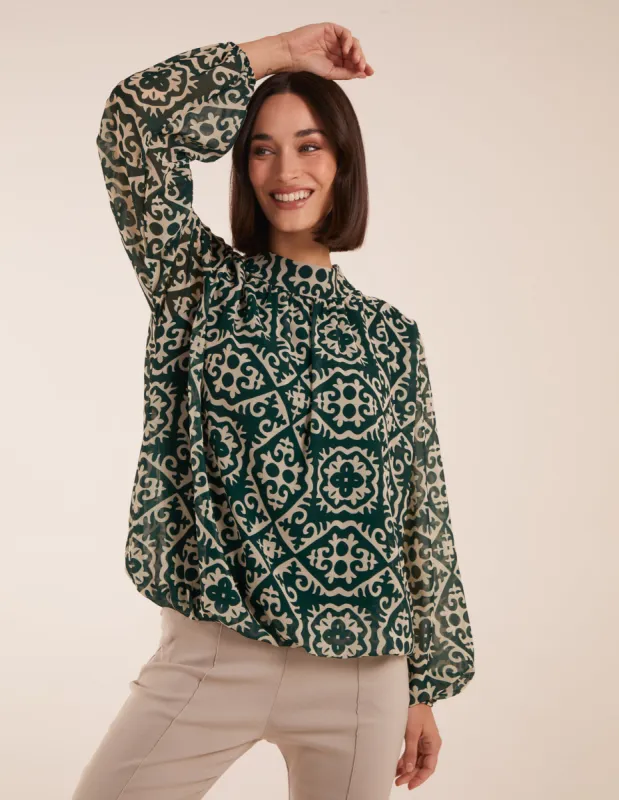 High Neck Baroque Blouse sold by Blue Vanilla