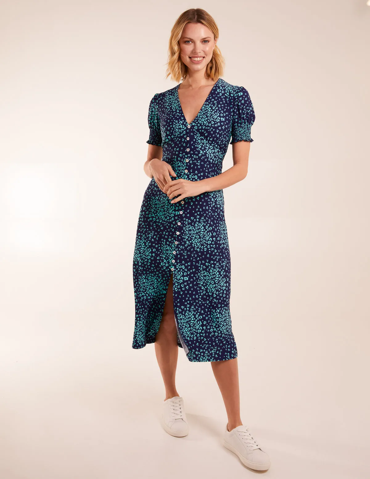 Ditsy Floral Button Front Midi Dress sold by Blue Vanilla product image thumbnail 3