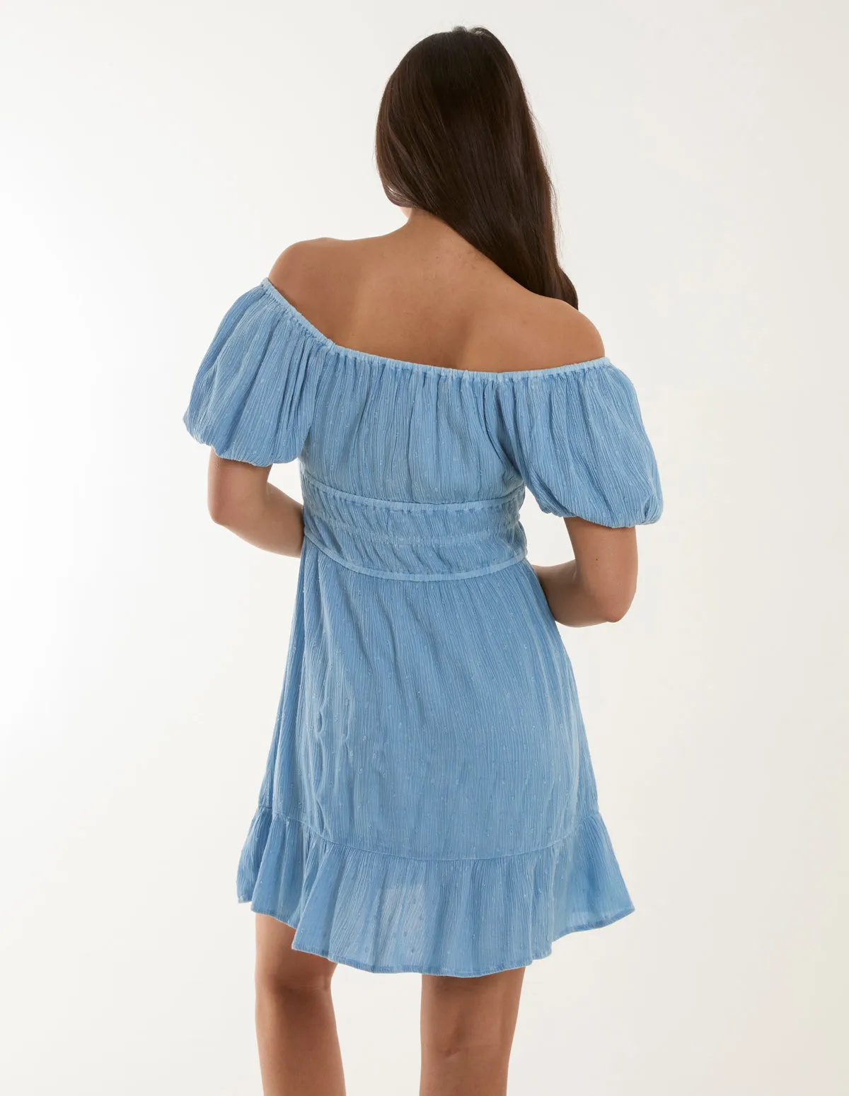 Puff Ball Bardot Mini Dress sold by Blue Vanilla product image thumbnail 4