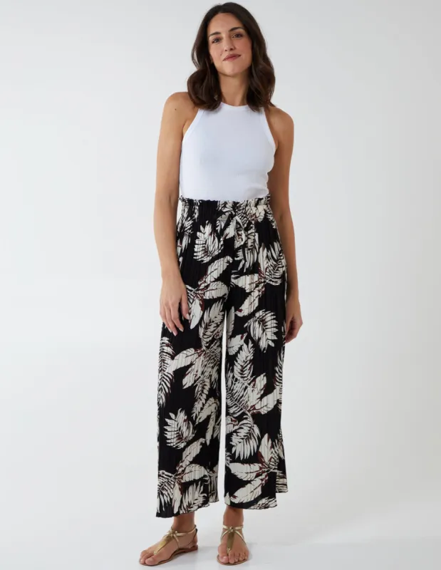 Tropical Print Elastic Waist Culotte sold by Blue Vanilla