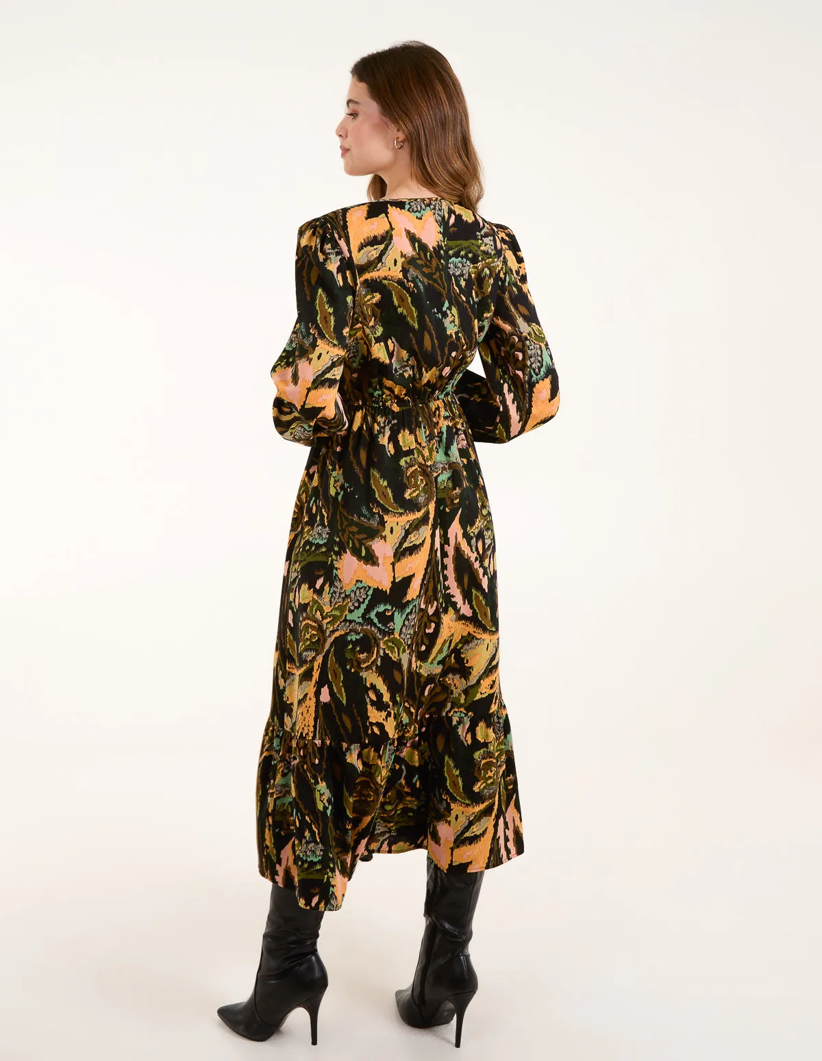 Button Front Frill Hem Abstract Dress sold by Blue Vanilla product image thumbnail 4