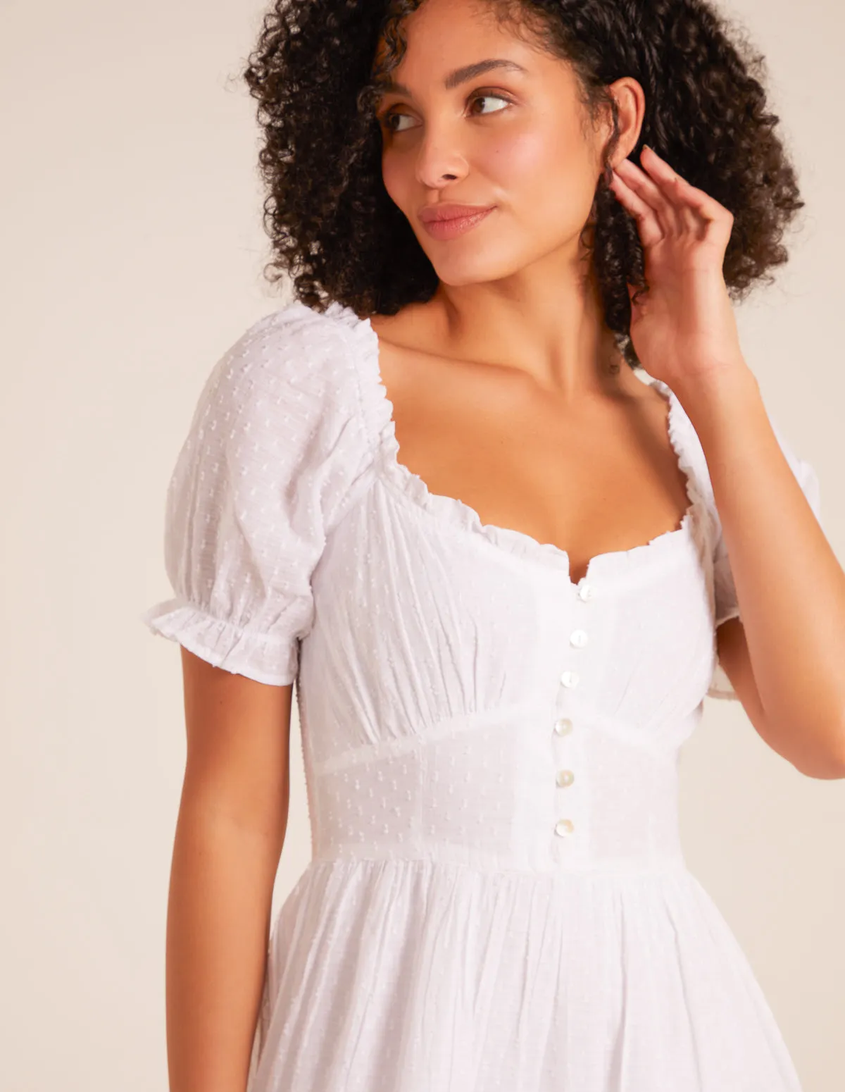 Puff Sleeve Button Through Midi Dress sold by Blue Vanilla product image thumbnail 2