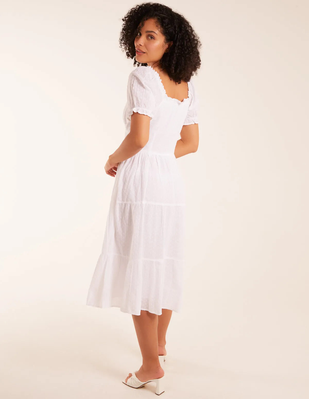 Puff Sleeve Button Through Midi Dress sold by Blue Vanilla product image thumbnail 5