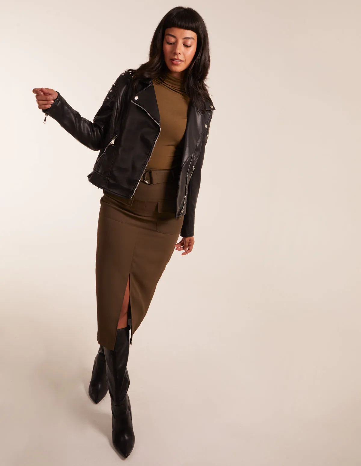 PU Leather Studded Biker Jacket sold by Blue Vanilla product image thumbnail 4