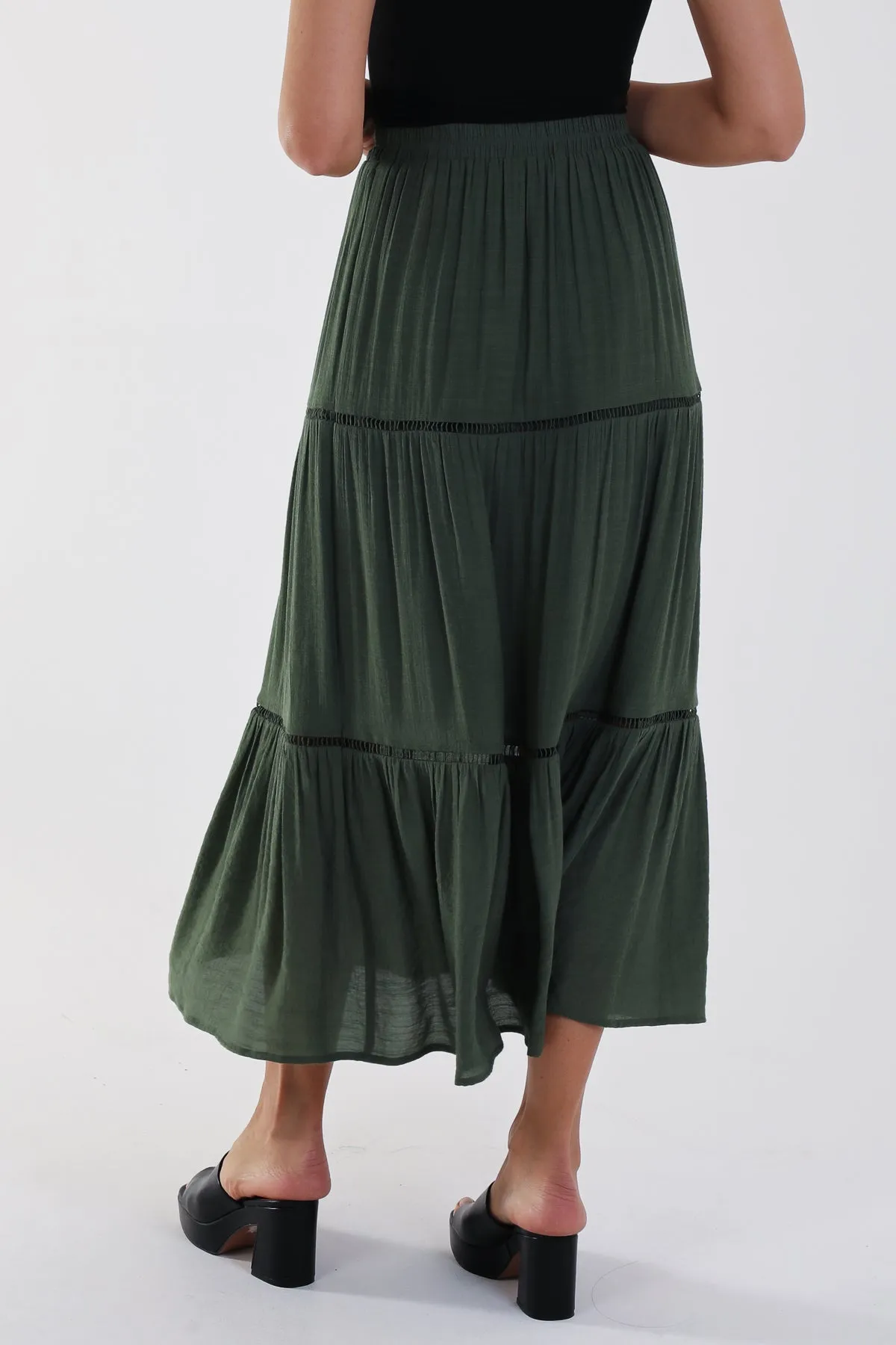 Ladder Trim Midi Skirt sold by Blue Vanilla product image thumbnail 3