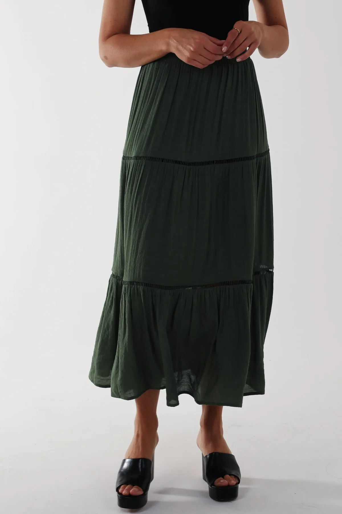 Ladder Trim Midi Skirt sold by Blue Vanilla product image thumbnail 2