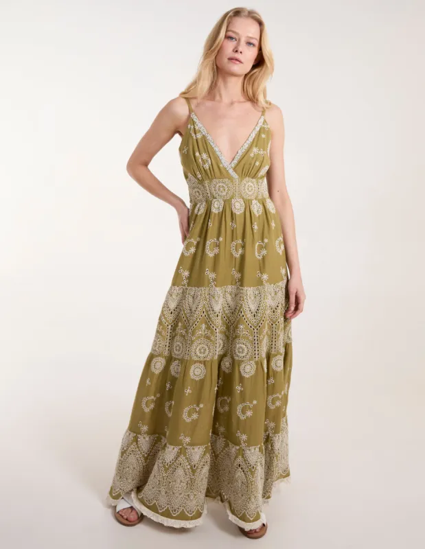 Cami Maxi Dress With Embroidery sold by Blue Vanilla