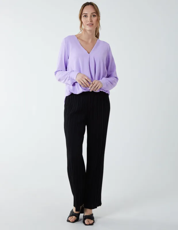 Crossover Woven Plain Blouse sold by Blue Vanilla