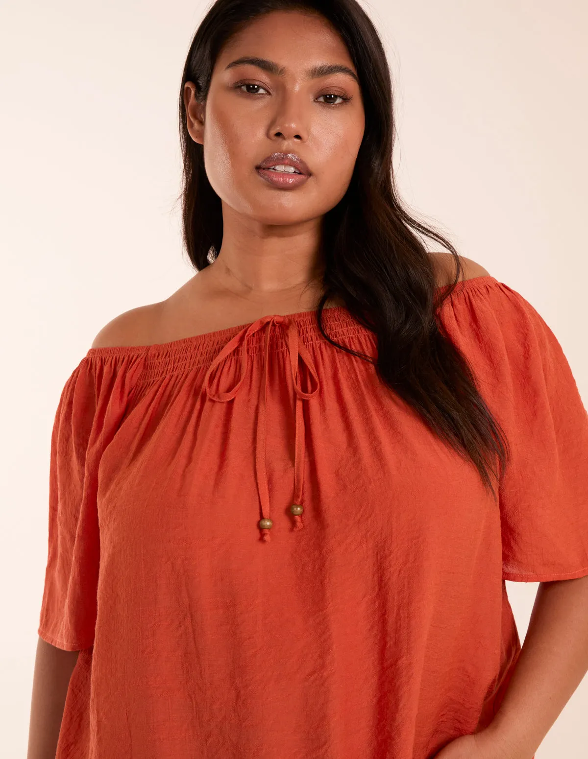 Curve Milkmaid Shirred Swing Top sold by Blue Vanilla product image thumbnail 4