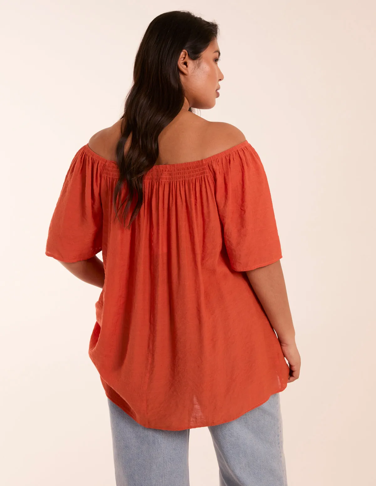 Curve Milkmaid Shirred Swing Top sold by Blue Vanilla product image thumbnail 5