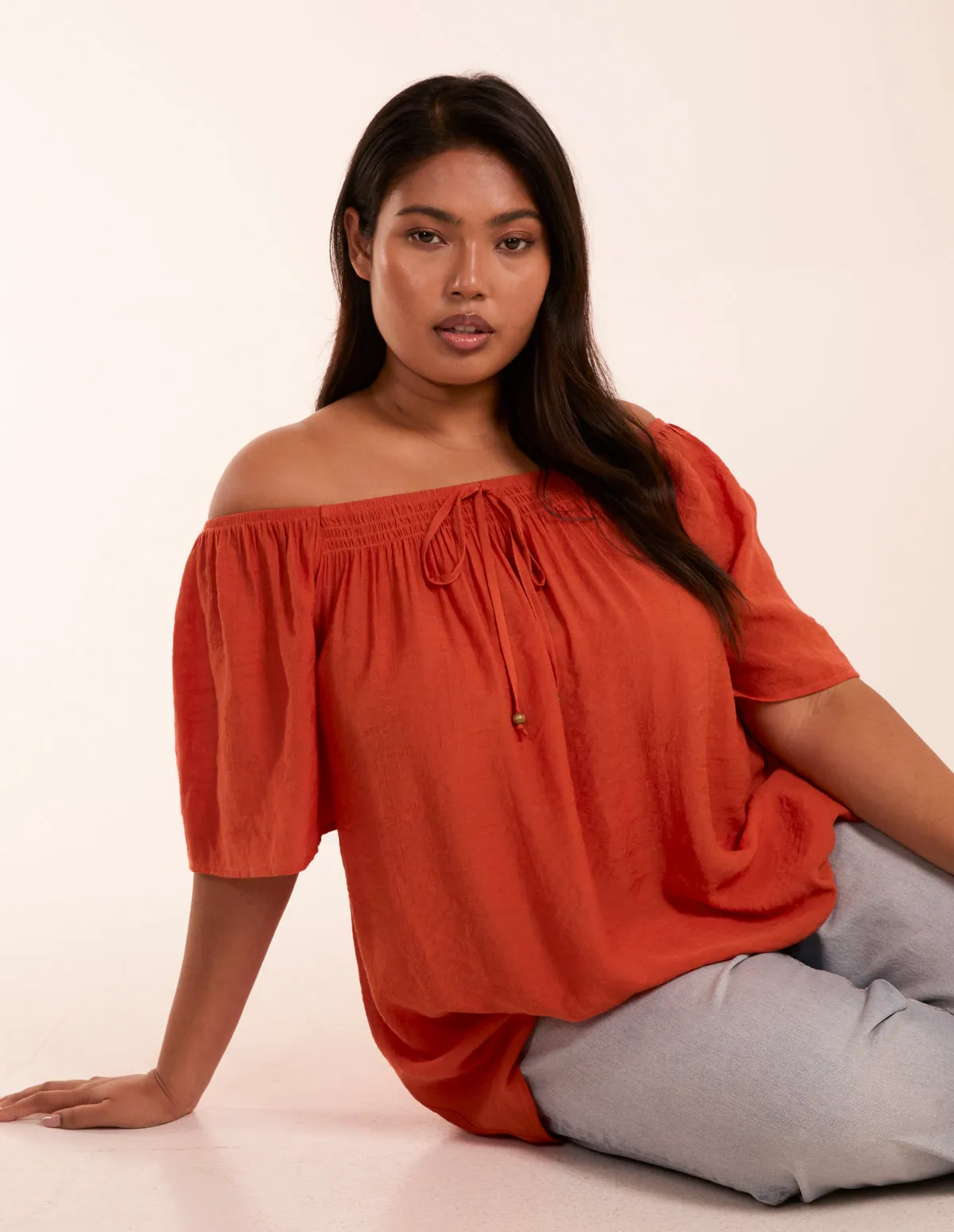 Curve Milkmaid Shirred Swing Top sold by Blue Vanilla product image thumbnail 2