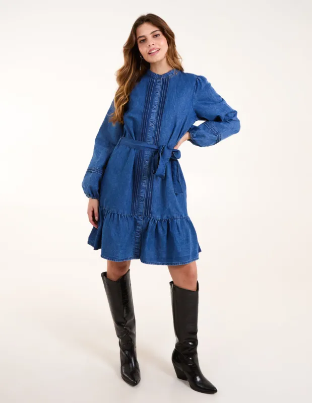 Pintuck Chambray Dress sold by Blue Vanilla