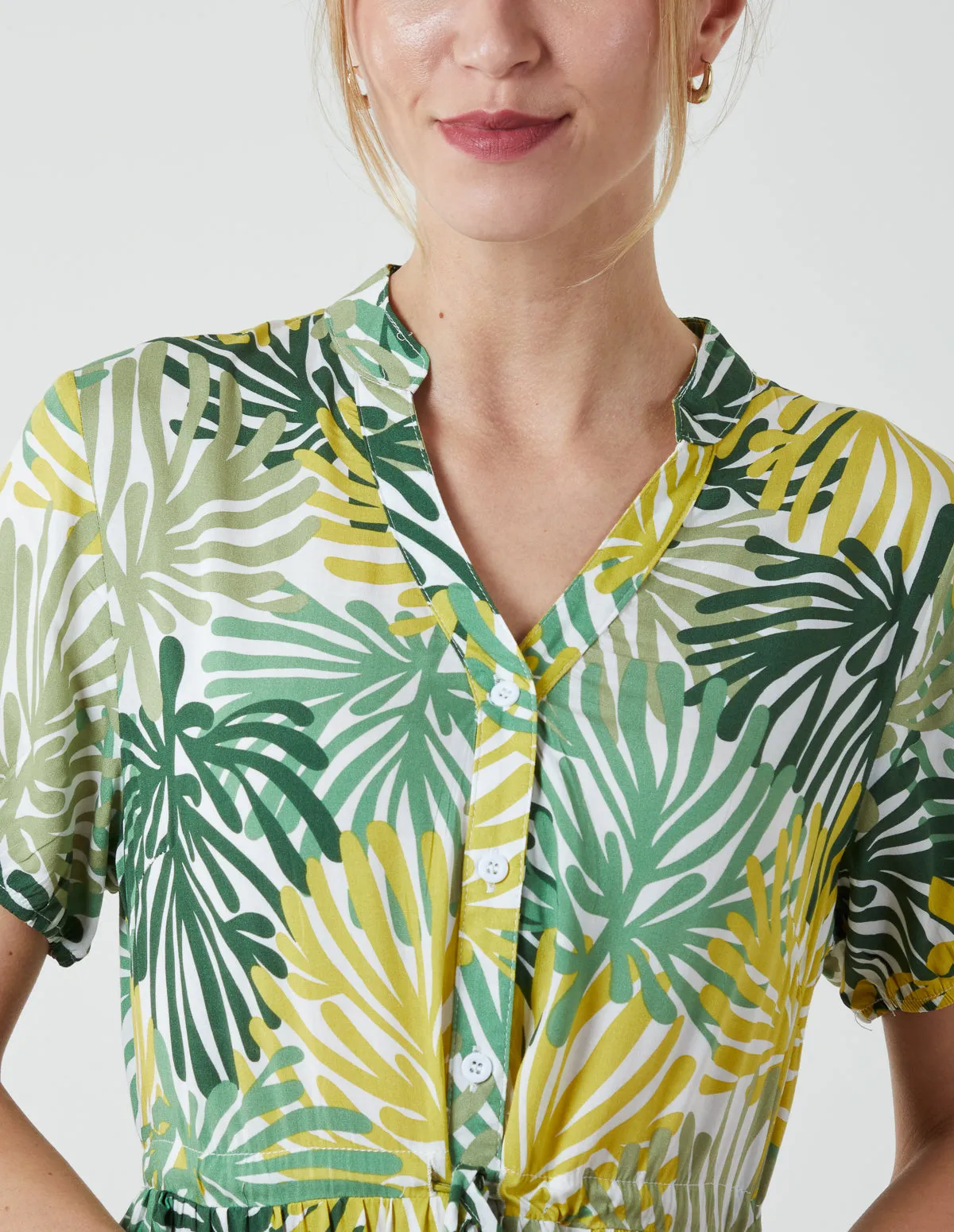 Tropical Palm Asymmetric Hem Dress sold by Blue Vanilla product image thumbnail 2