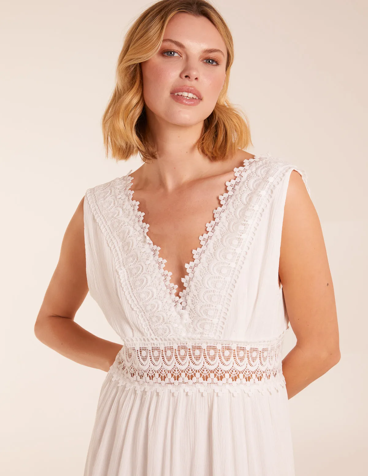 Angel Sleeve Tiered Maxi Dress sold by Blue Vanilla product image thumbnail 2