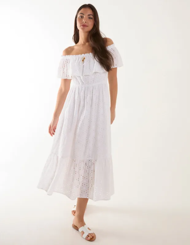 Bardot Beaded Broderie Dress sold by Blue Vanilla