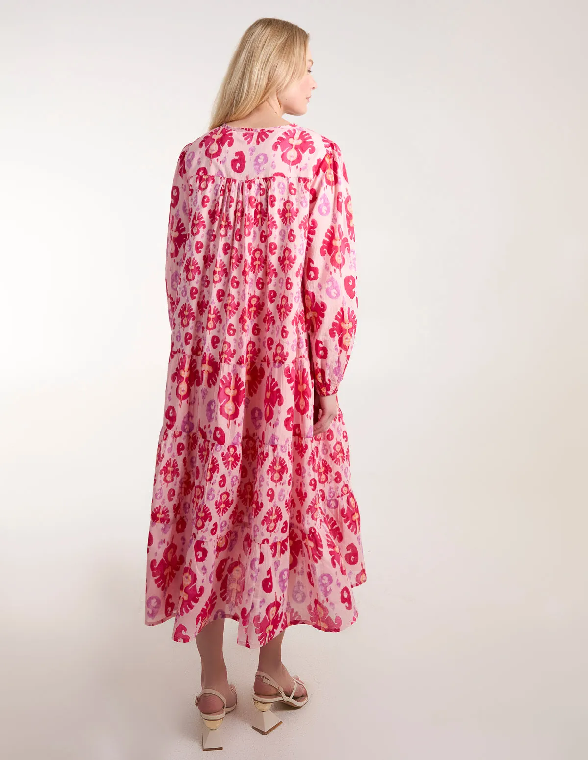 Printed Tiered Keyhole Tassel Dress sold by Blue Vanilla product image thumbnail 4